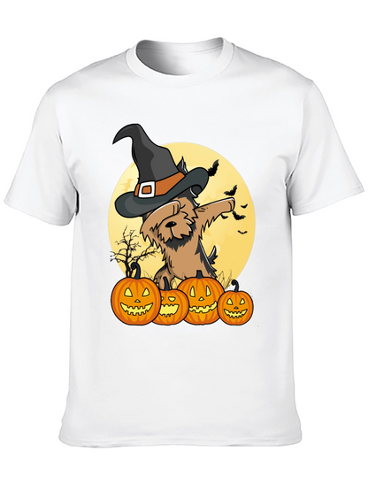 Camiseta Halloween Perro Bruja Calabazas