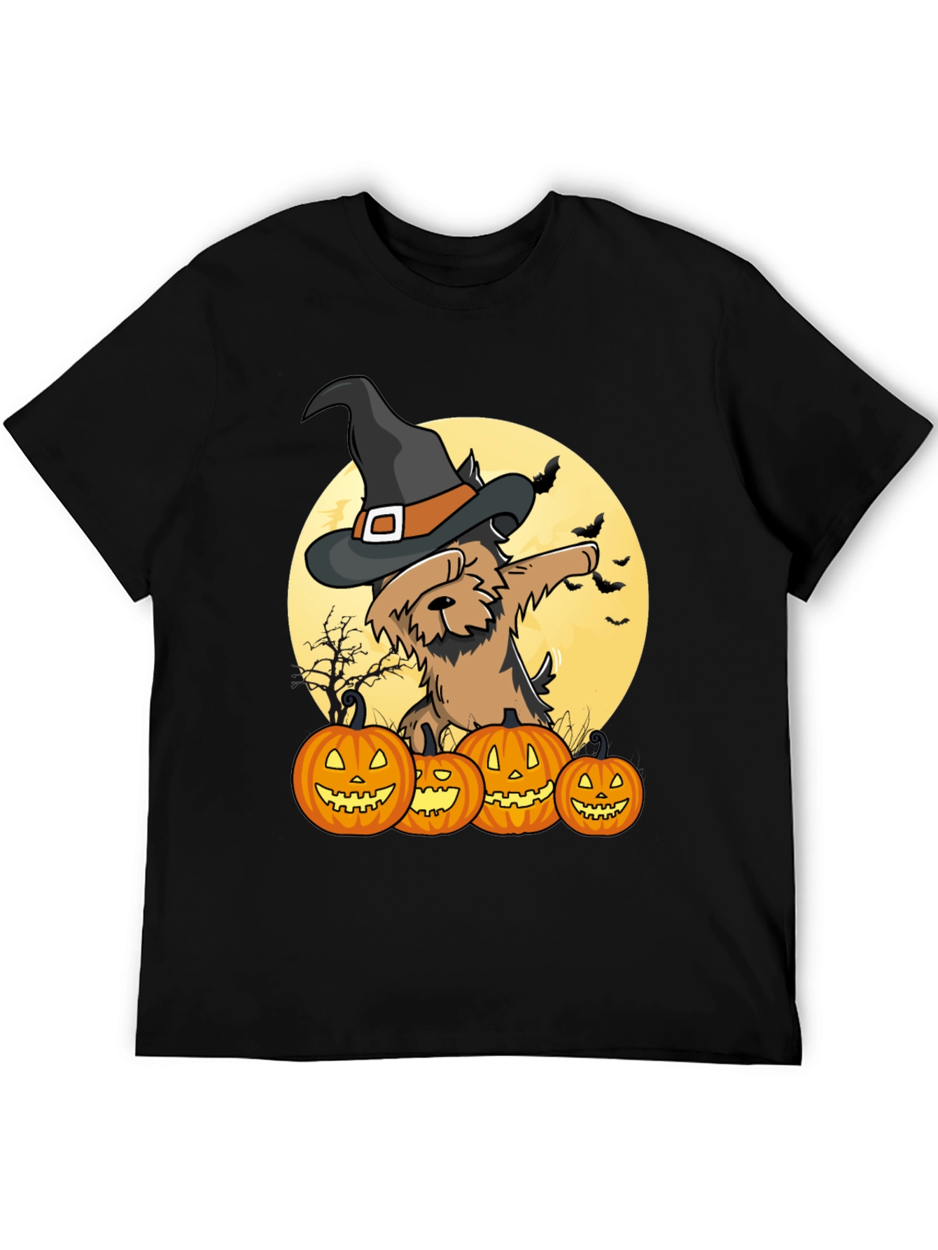 Camiseta Halloween Perro Bruja Calabazas
