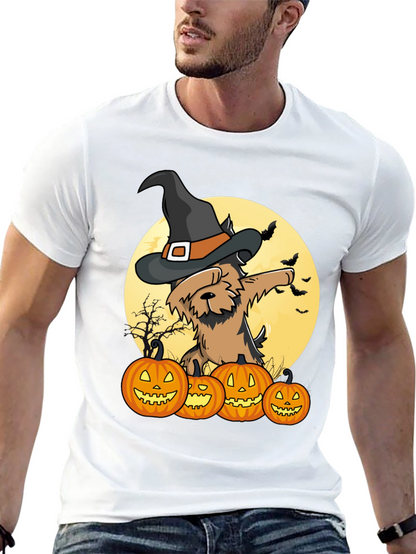 Camiseta Halloween Perro Bruja Calabazas