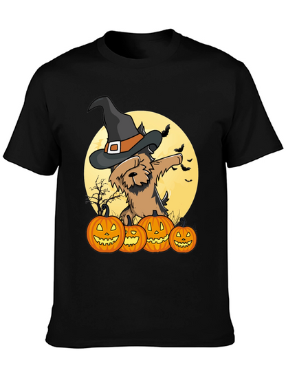 Camiseta Halloween Perro Bruja Calabazas