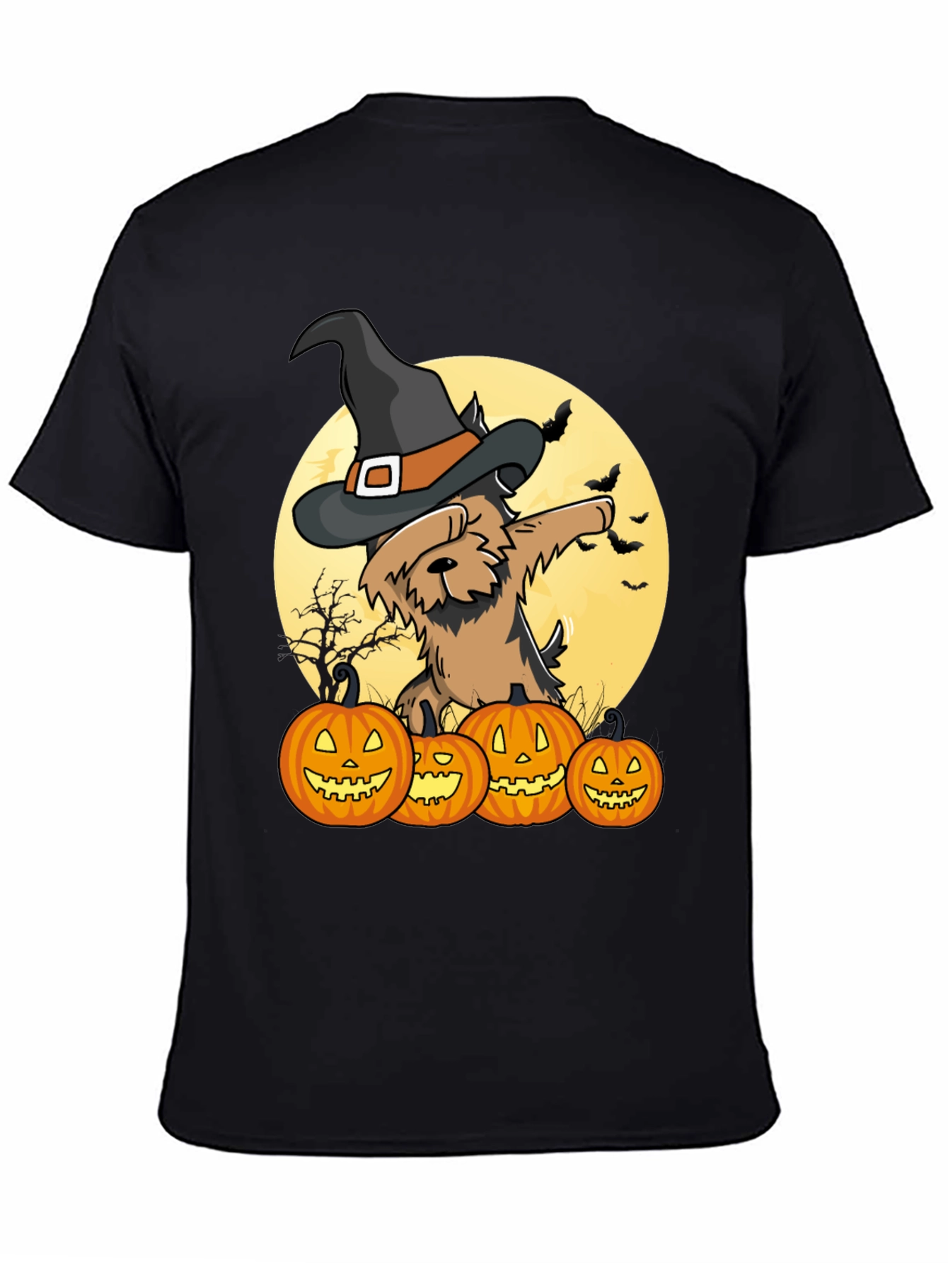 Camiseta Halloween Perro Bruja Calabazas