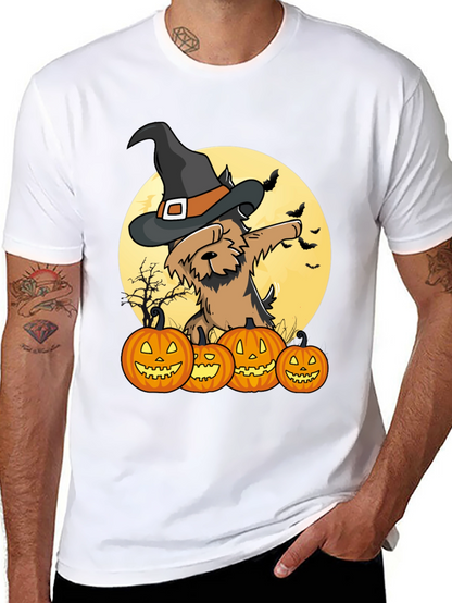 Camiseta Halloween Perro Bruja Calabazas