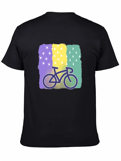 Camiseta Negra con Diseño de Bicicleta Climática