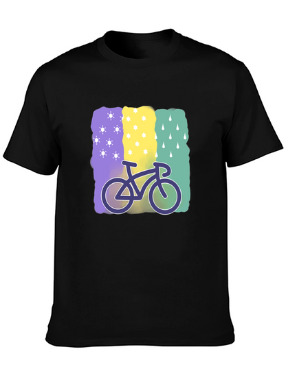 Camiseta Negra con Diseño de Bicicleta Climática