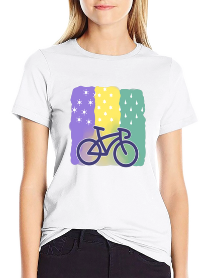 Camiseta Negra con Diseño de Bicicleta Climática