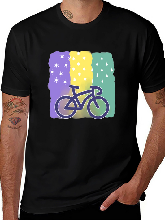Camiseta Negra con Diseño de Bicicleta Climática