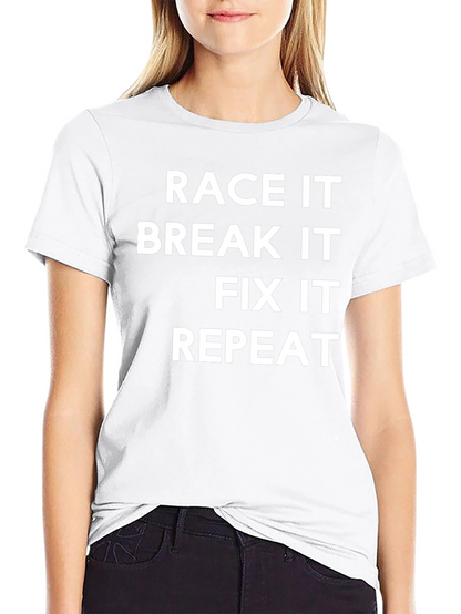 Camiseta Negra: Race It Break It Fix It Repeat