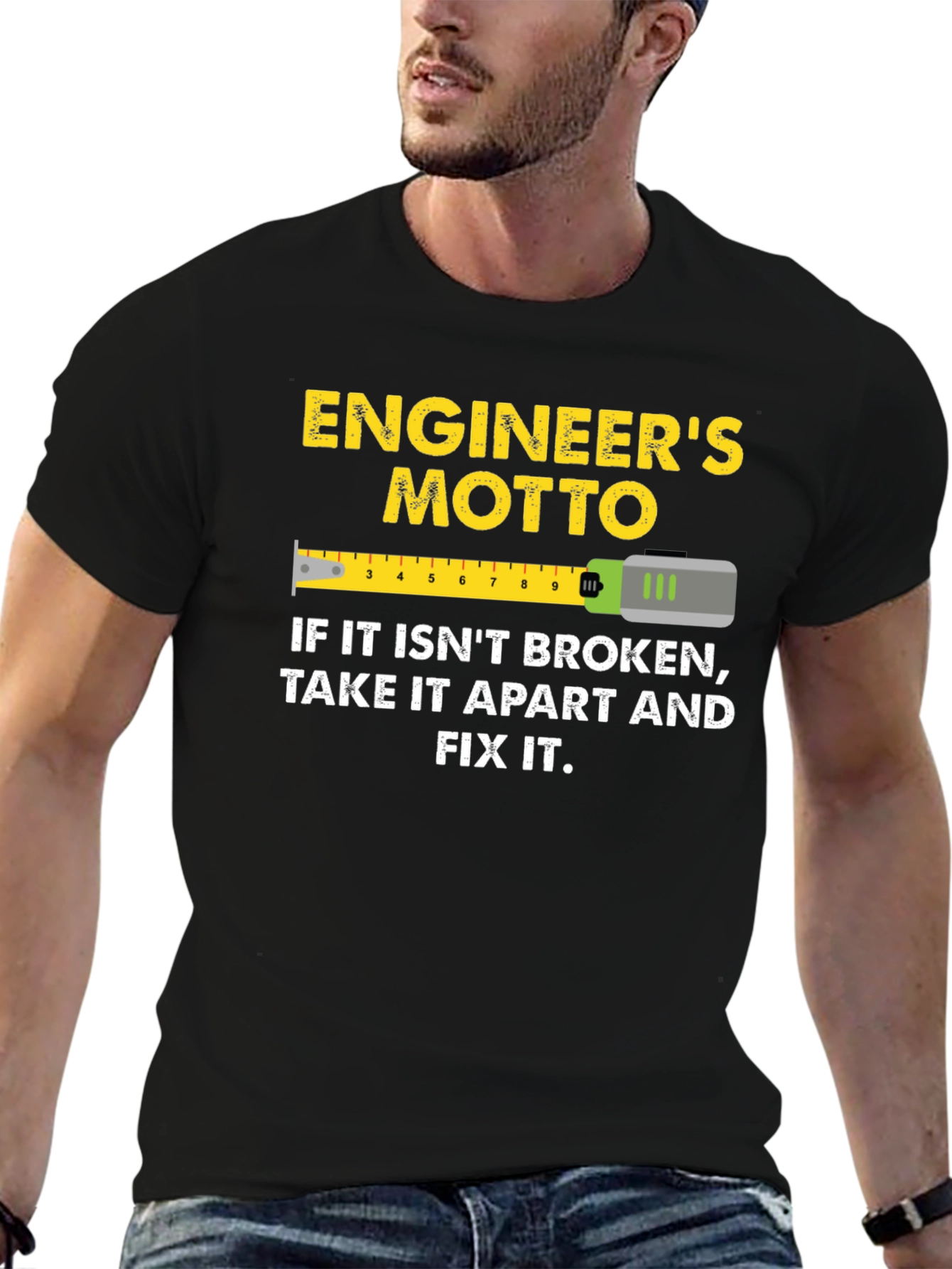 Camiseta Negra: Lema del Ingeniero