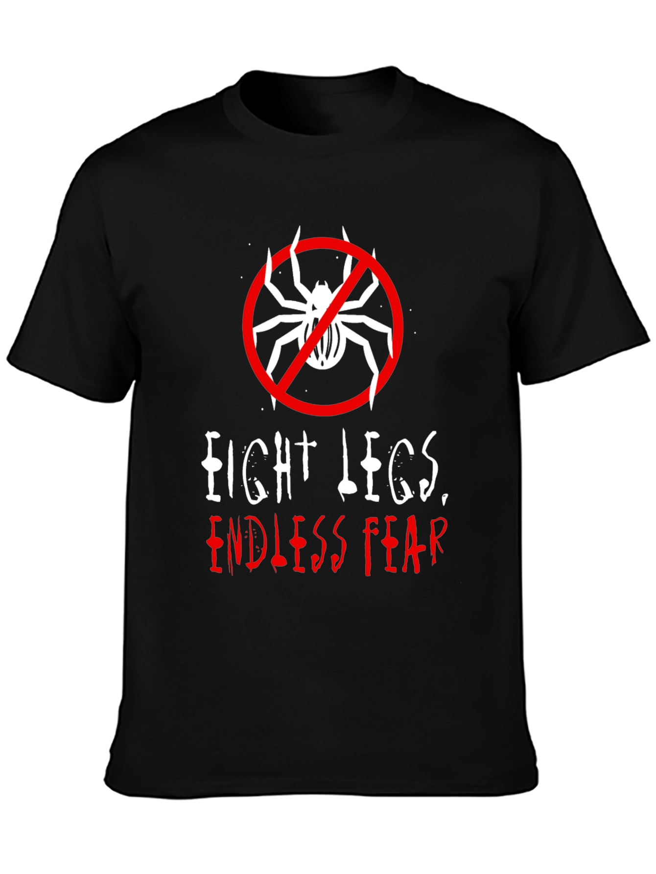 Camiseta Negra: Ocho Patas Miedo Infinito