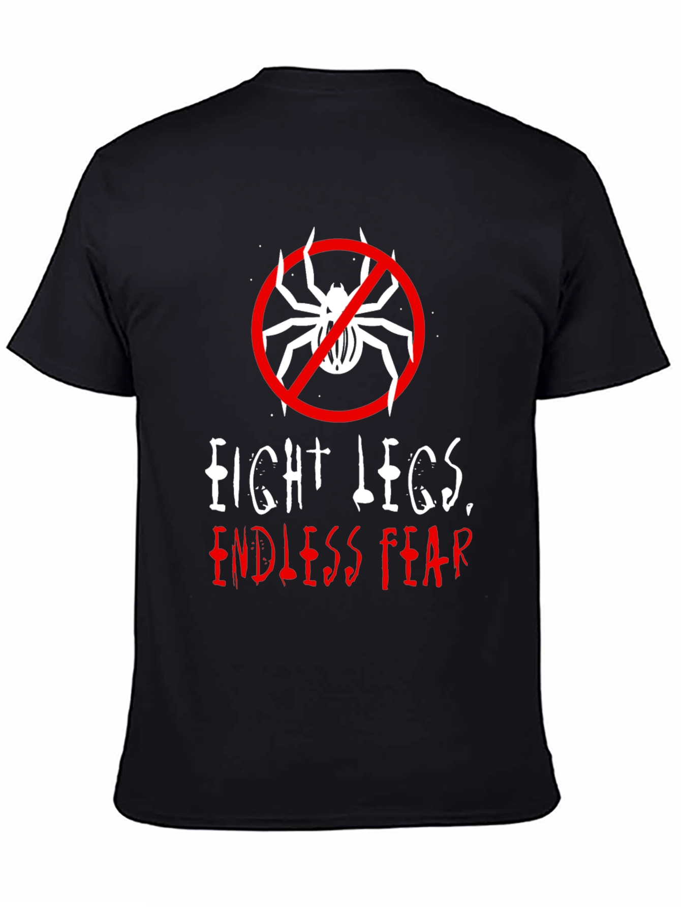 Camiseta Negra: Ocho Patas Miedo Infinito