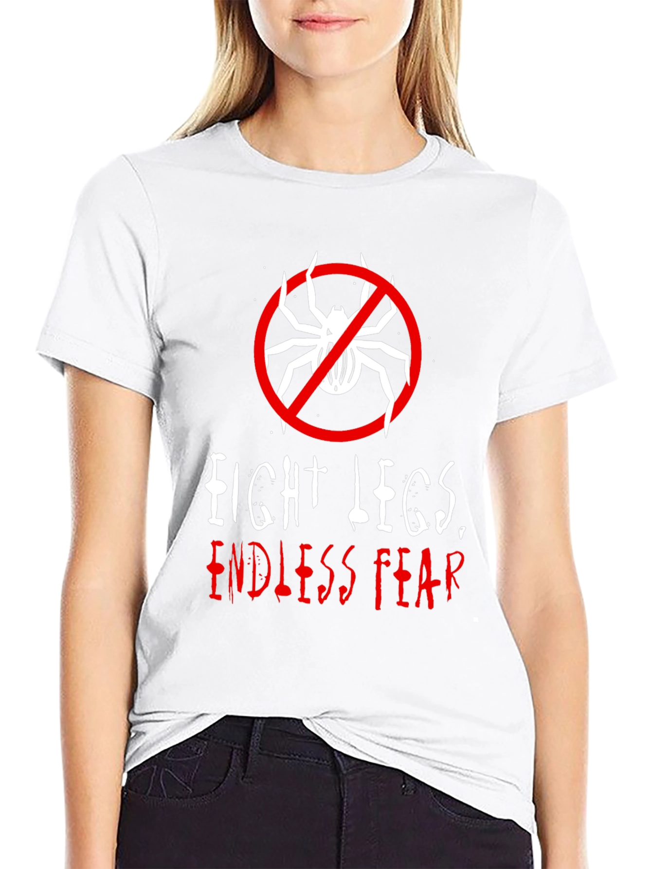Camiseta Negra: Ocho Patas Miedo Infinito