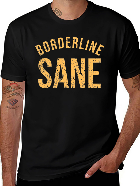 Camiseta Negra: Borderline Sane - Estilo Casual