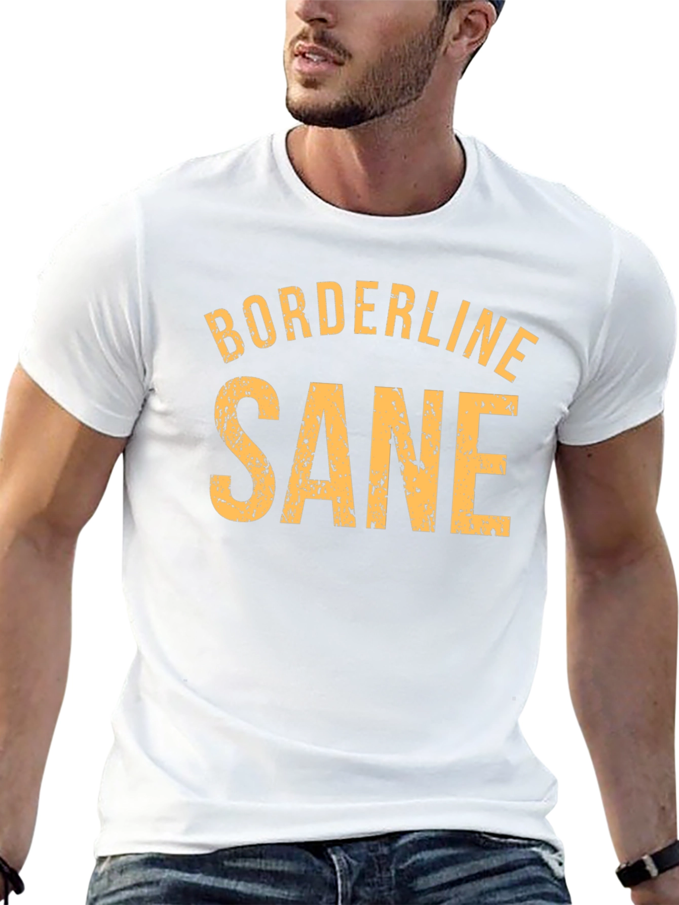 Camiseta Negra: Borderline Sane - Estilo Casual