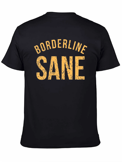 Camiseta Negra: Borderline Sane - Estilo Casual