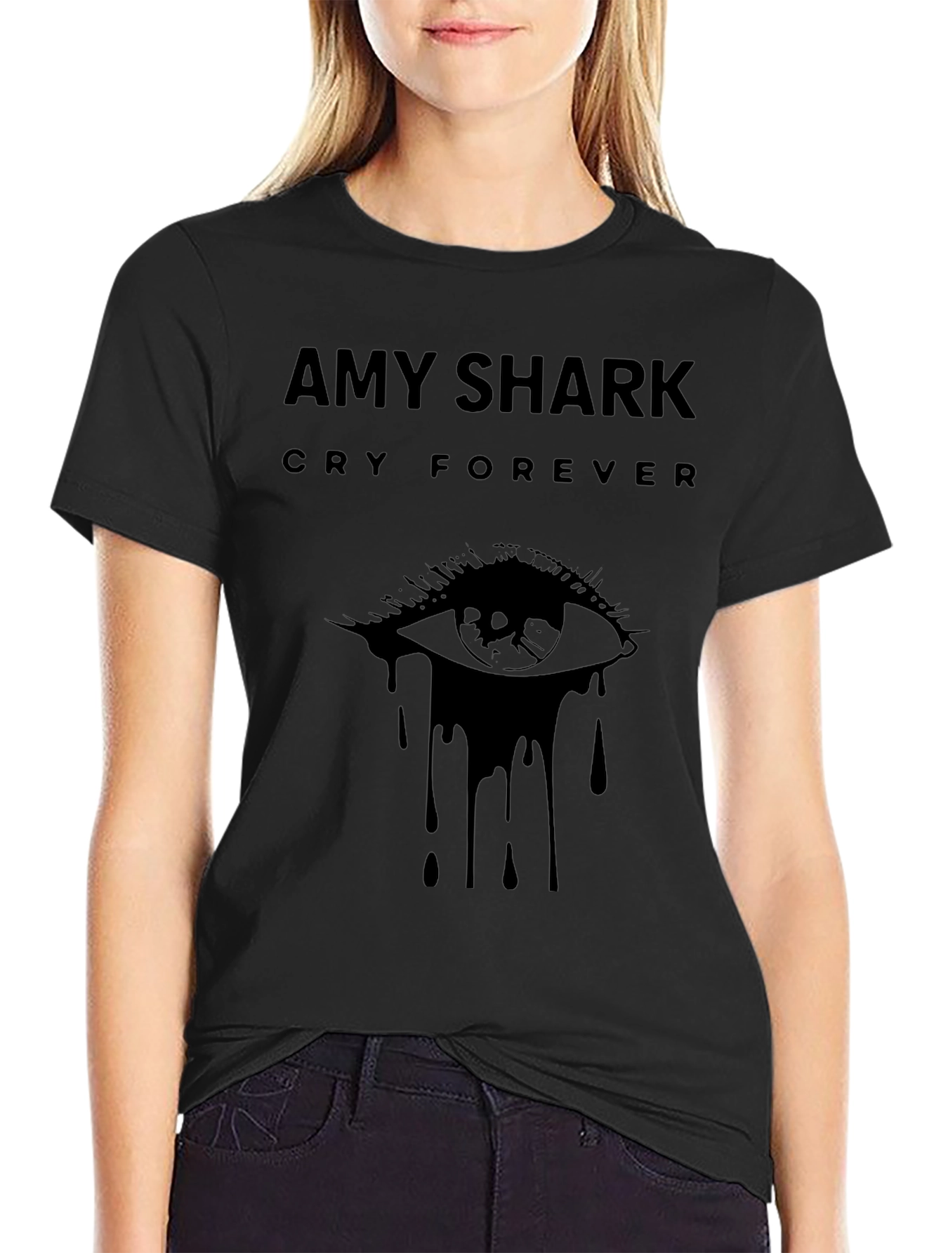 Camiseta Negra Amy Shark Cry Forever Unisex