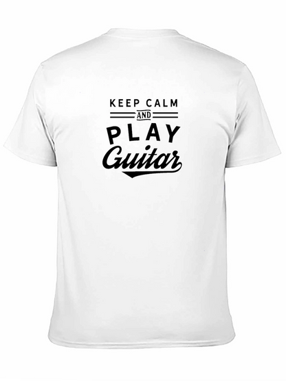 Camiseta Negra Hombre Keep Calm and Play Guitar