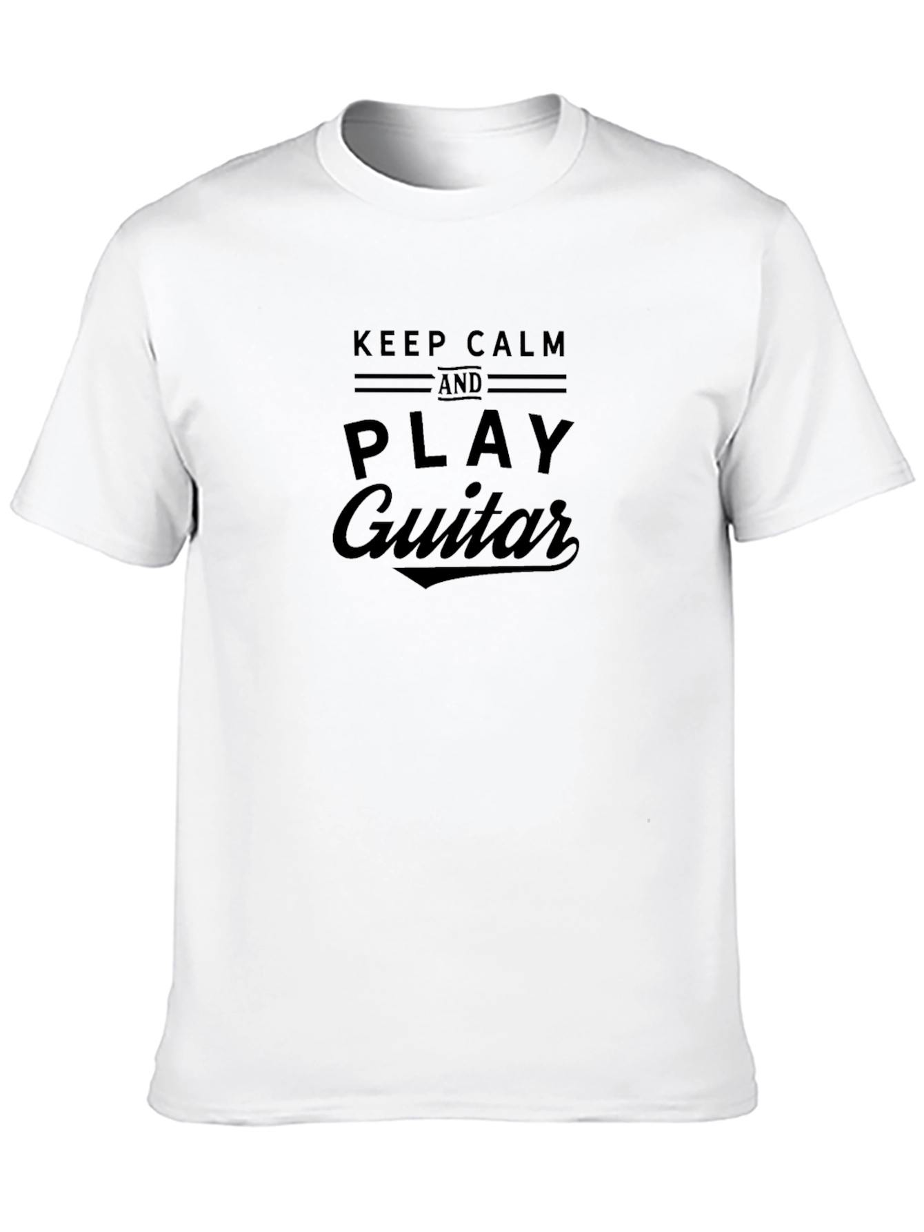 Camiseta Negra Hombre Keep Calm and Play Guitar