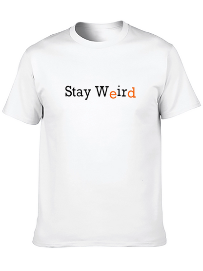 Camiseta Negra Stay Weird para Hombre