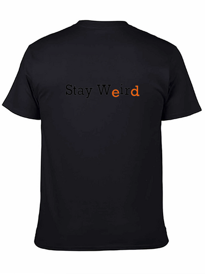 Camiseta Negra Stay Weird para Hombre