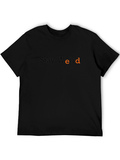 Camiseta Negra Stay Weird para Hombre