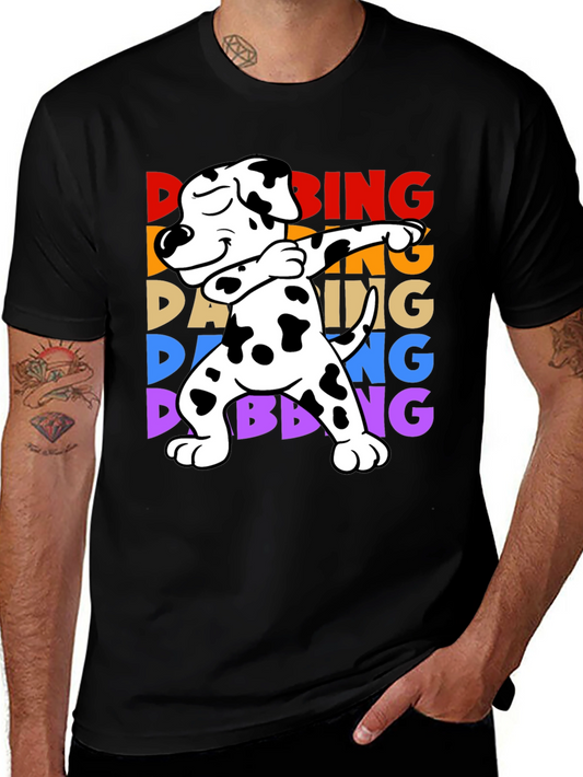 Camiseta Negra con Diseño de Perro Dálmata Dab