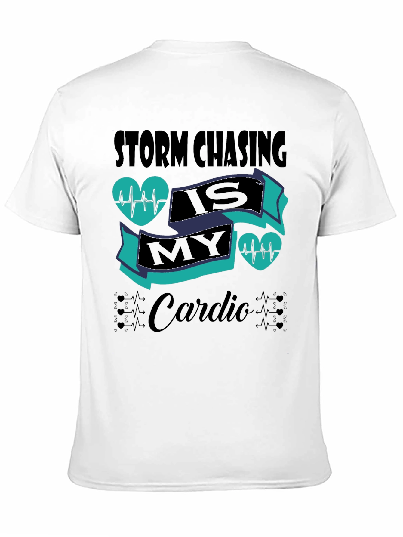Camiseta Negra Storm Chasing is My Cardio