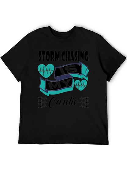Camiseta Negra Storm Chasing is My Cardio