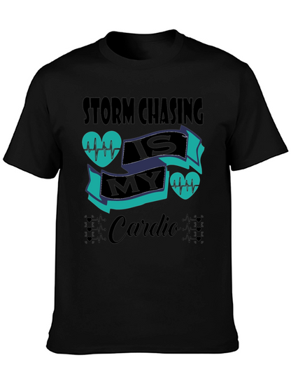 Camiseta Negra Storm Chasing is My Cardio