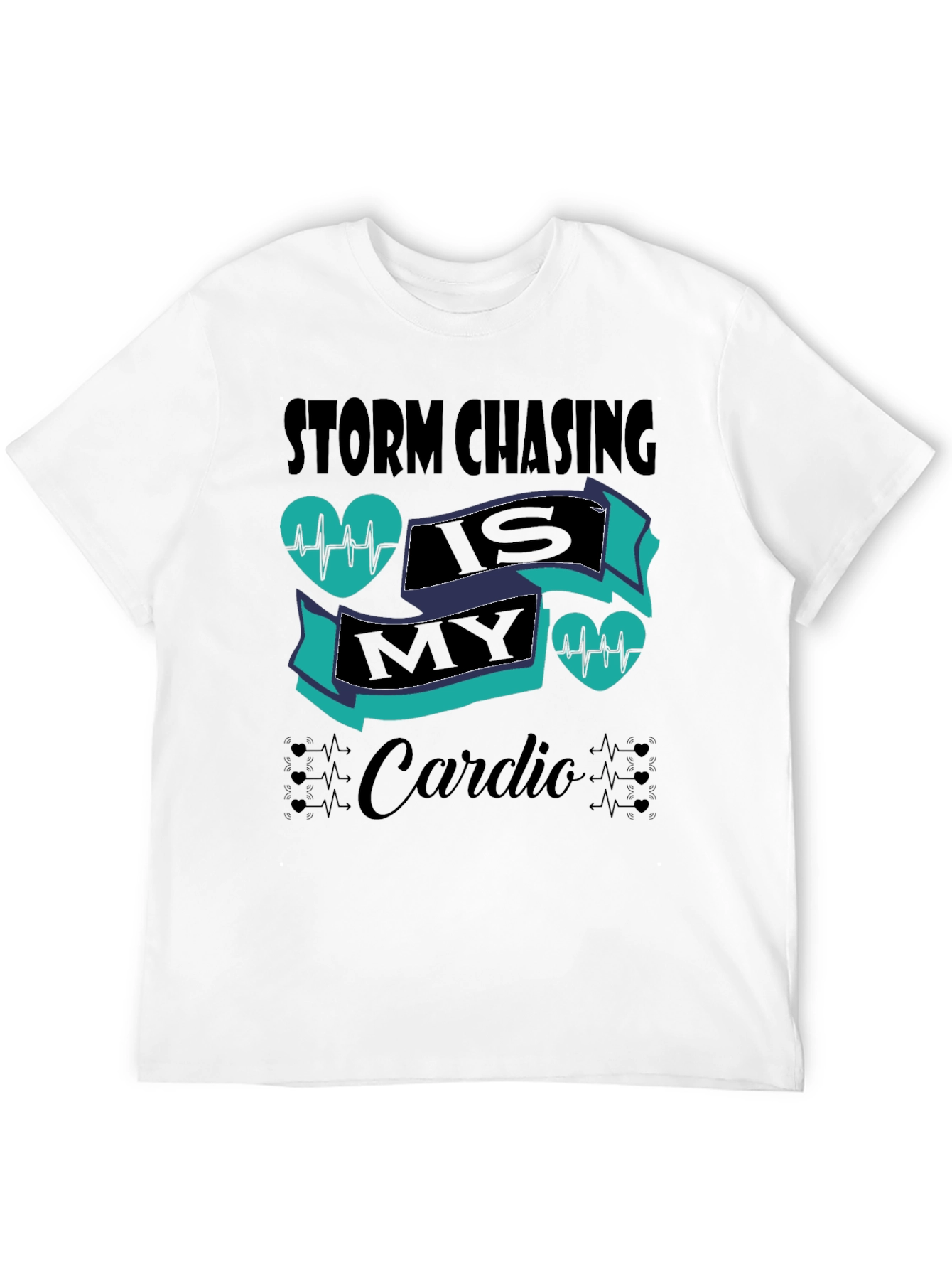 Camiseta Negra Storm Chasing is My Cardio