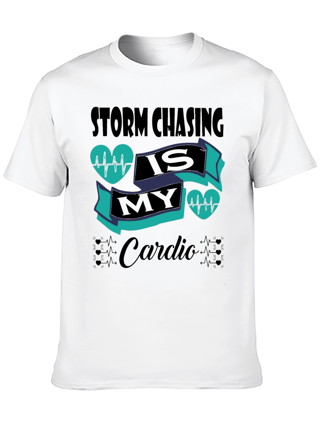 Camiseta Negra Storm Chasing is My Cardio