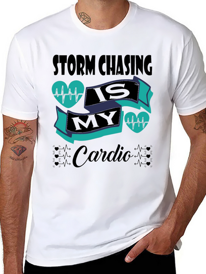 Camiseta Negra Storm Chasing is My Cardio