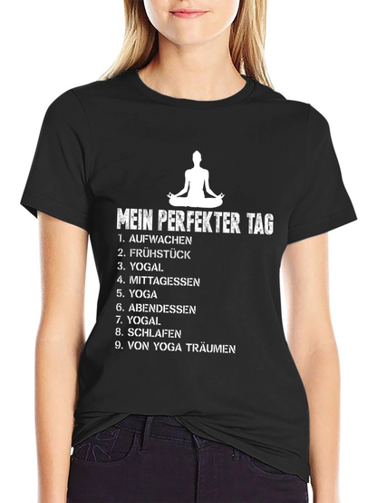 Camiseta Negra Mi Día Perfecto de Yoga
