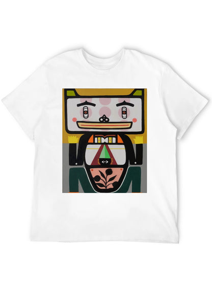 Camiseta Negra con Diseño Artístico Abstracto