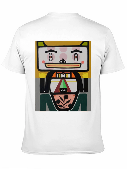 Camiseta Negra con Diseño Artístico Abstracto