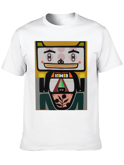 Camiseta Negra con Diseño Artístico Abstracto