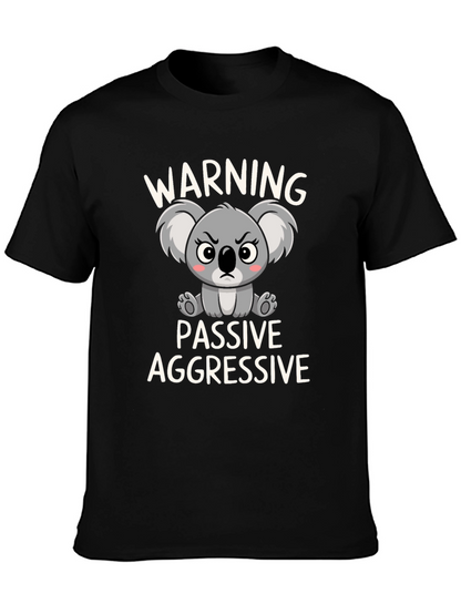 Camiseta Negra Koala Pasivo Agresivo