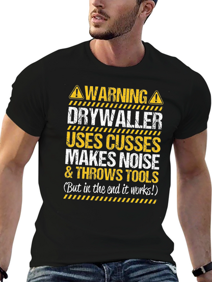 Camiseta Drywaller: Usa malas palabras y lanza herramientas