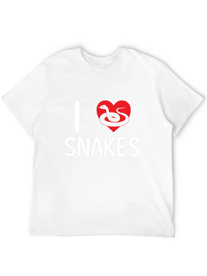 Camiseta Negra I Love Snakes Diseño Divertido