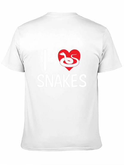 Camiseta Negra I Love Snakes Diseño Divertido