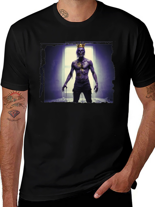 Camiseta Negra con Diseño de Zombie Rey