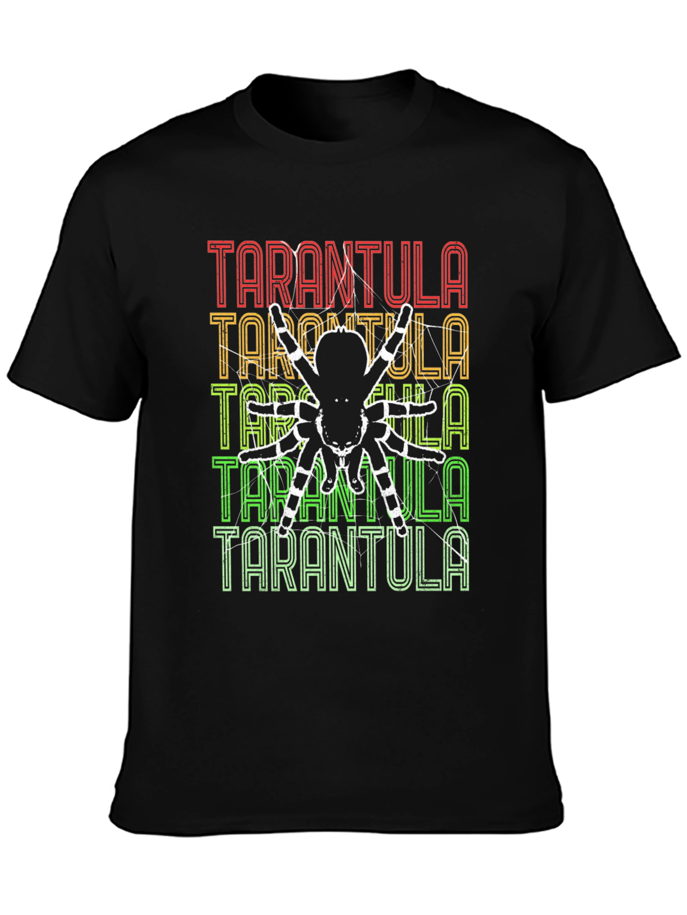 Camiseta Negra con Diseño de Tarántula Retro