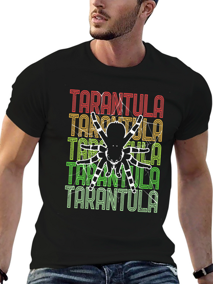 Camiseta Negra con Diseño de Tarántula Retro