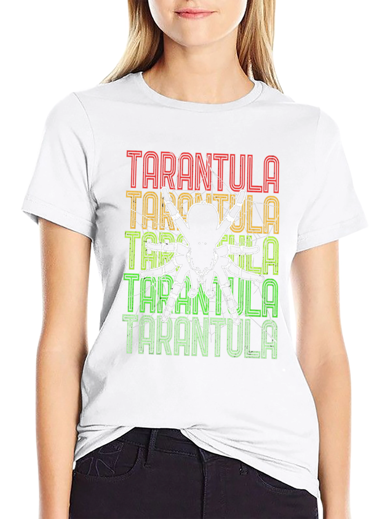 Camiseta Negra con Diseño de Tarántula Retro