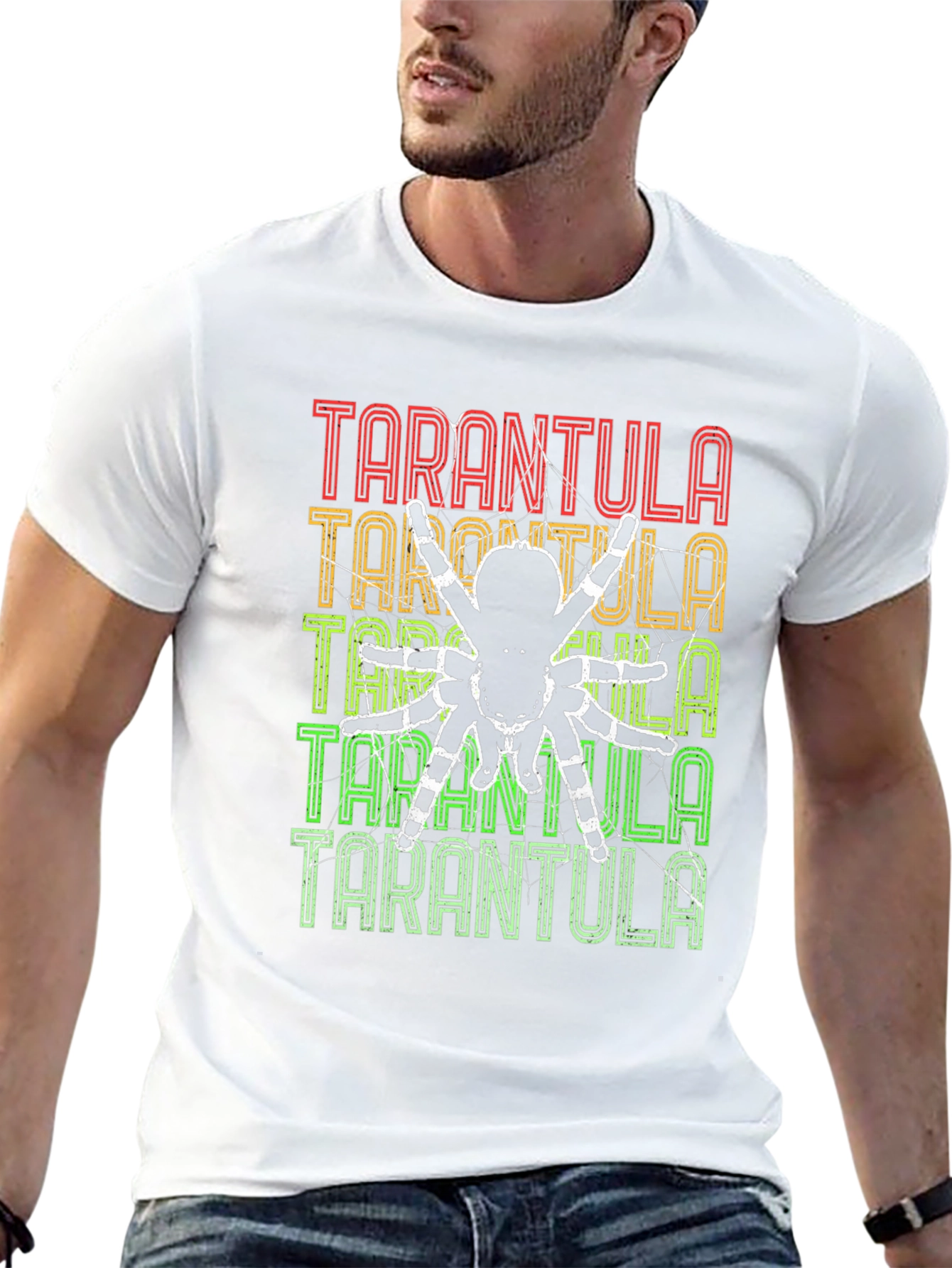Camiseta Negra con Diseño de Tarántula Retro