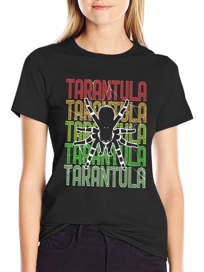 Camiseta Negra con Diseño de Tarántula Retro