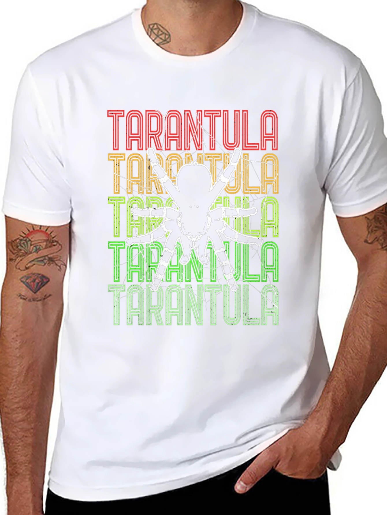 Camiseta Negra con Diseño de Tarántula Retro