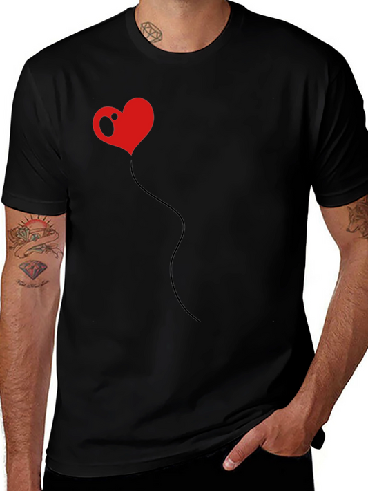 Camiseta Negra con Diseño de Corazón Globo