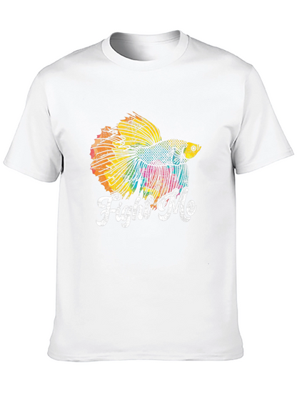 Camiseta Negra con Diseño de Pez Betta Fight Me