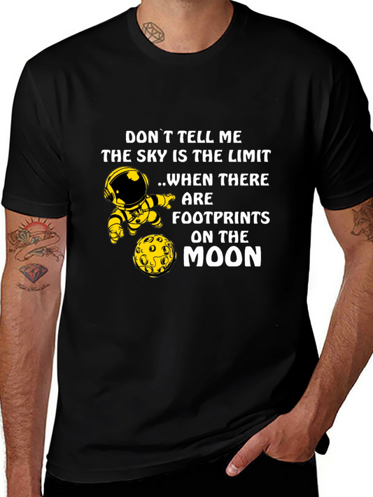 Camiseta Negra con Diseño de Astronauta y la Luna