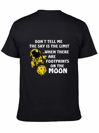 Camiseta Negra con Diseño de Astronauta y la Luna